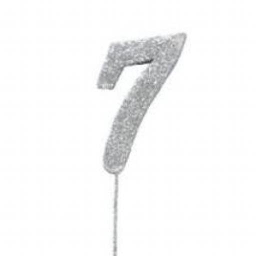 Glitter Pick Number 7 Silver