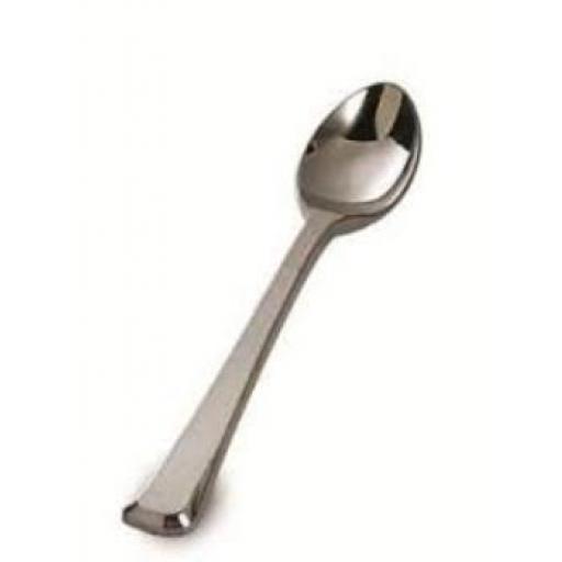 12 Metalic Silver Plastic Spoons