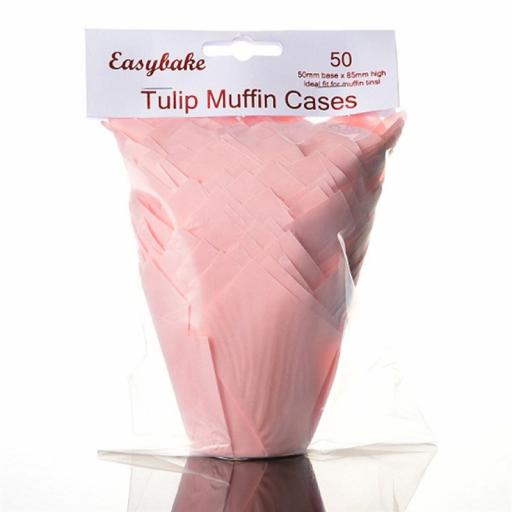 Pink Tulip Cupcake Case - Pack of 50