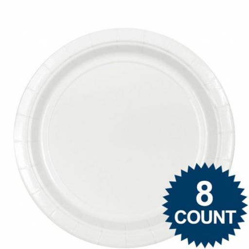 8 Frosty White Paper Plates