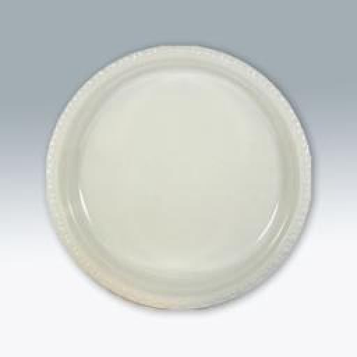 10in White Plastic Dinner Plates 50pcs