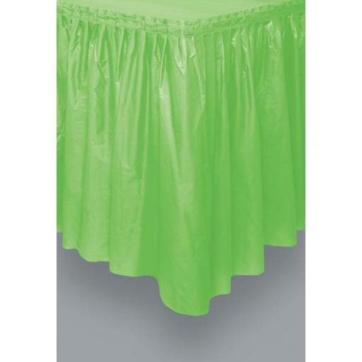 Plastic Tableskirt Lime Green 73cm x 426cm