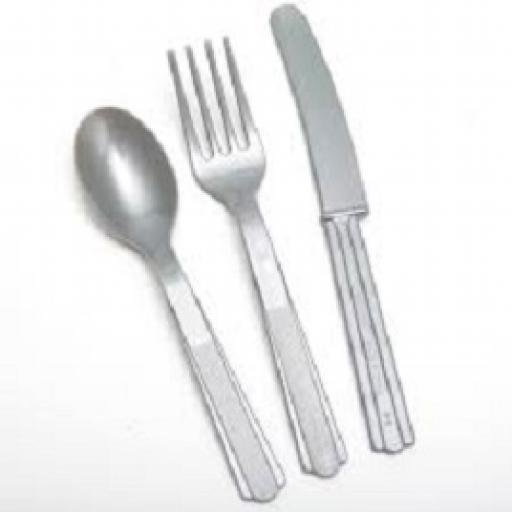18 Silver Plastic Cutlery