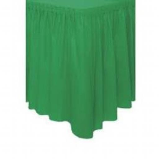 Plastic Tableskirt Emerald Green 73cm x 426cm