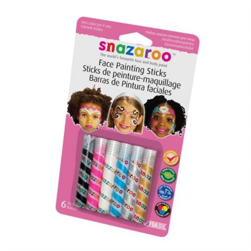 Snazaroo Fantasy Face Painting Sticks - Set Of 6
