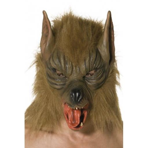 Adults Brown Were Wolf Full Mask Halloween Animal