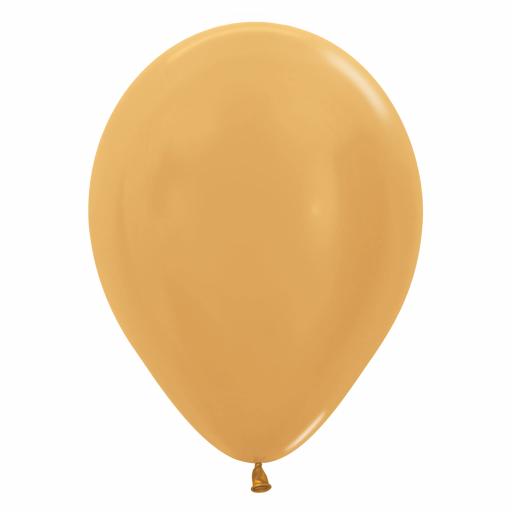 Metallic Solid Gold R 570 Latex Balloons 12"/30cm - 25 PC