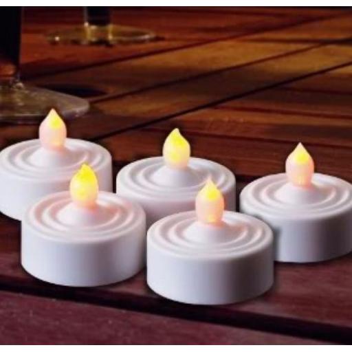 6 Battery Operated Tea Light Candles with Flickering LED