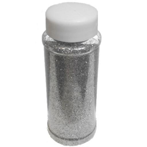 Silver Glitter In Plastic Tub - 100g