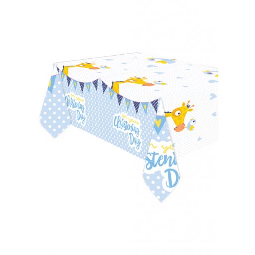 Christening Day Blue Plastic Tablecover 1.2m x 1.8m
