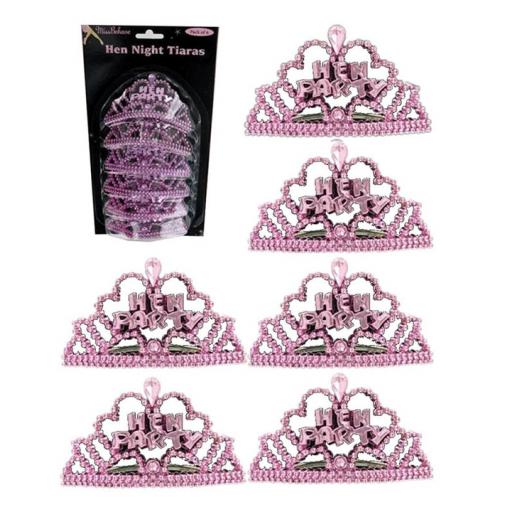 6 Hen Night Mini Tiaras
