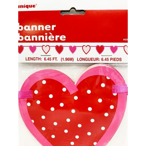Valentines Banner Bunting Red Love Heart