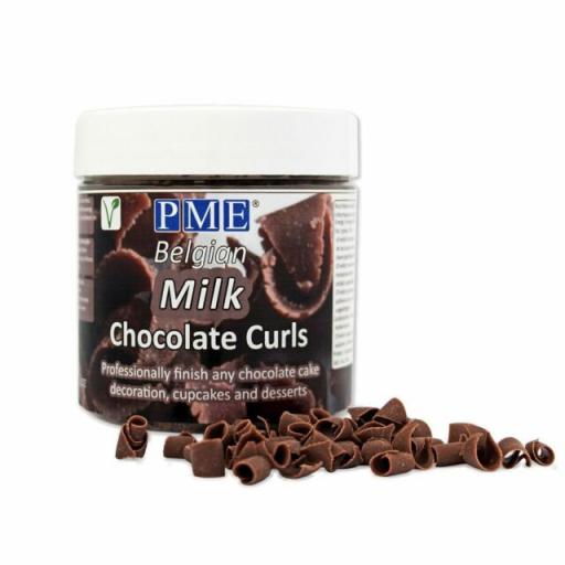 PME Belgian Milk Chocolate Curls for Decorating Cakes Muffins Cupcakes