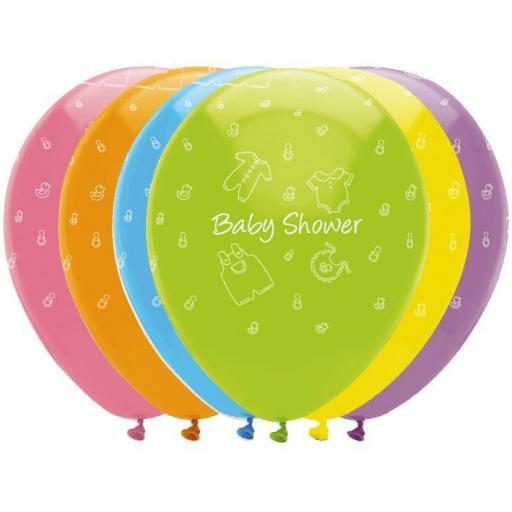 6 Baby Clothes Helium Quality Latex Balloons 2 Sided Print-12"