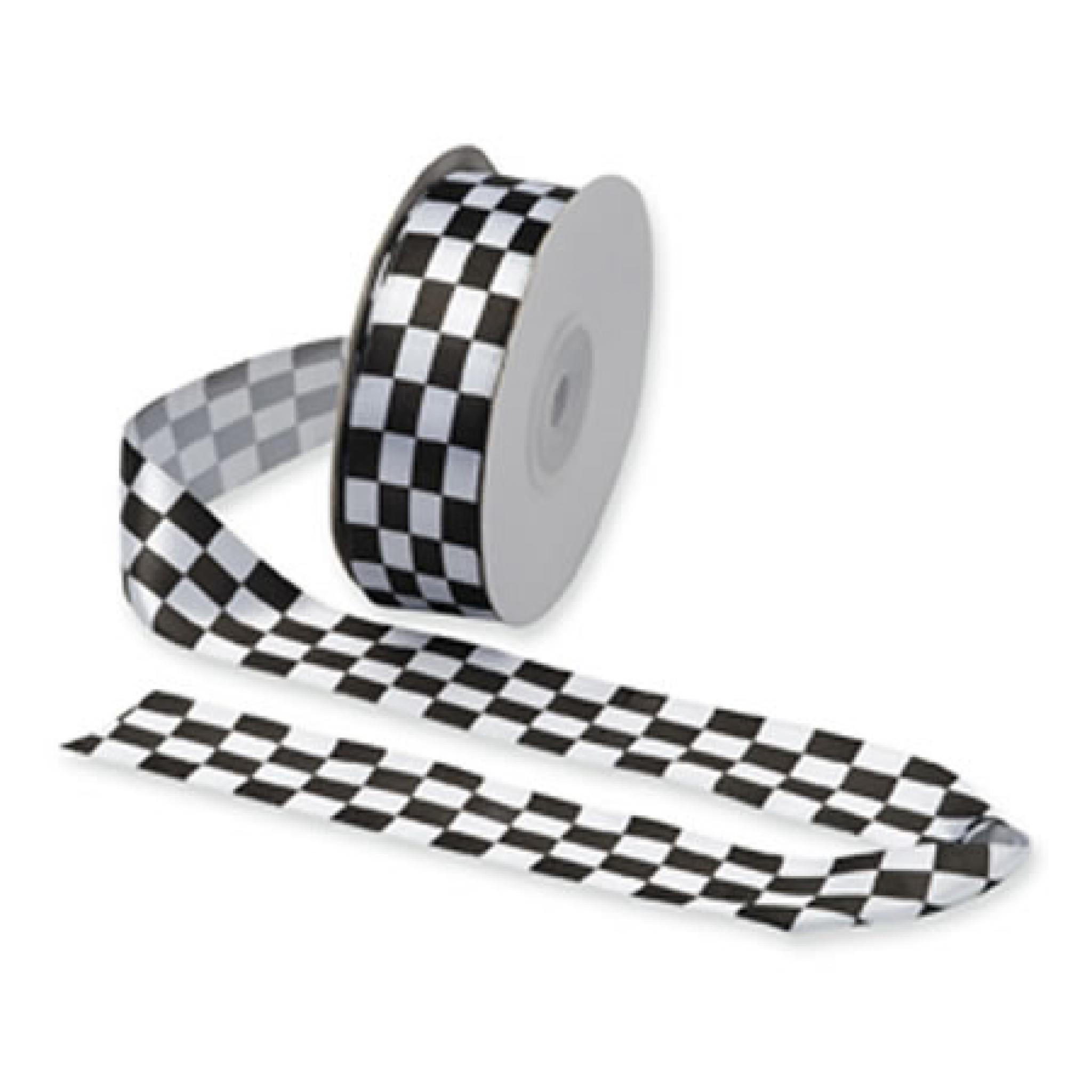 Chequered Flag Ribbon 25cm x 1m | Party Party