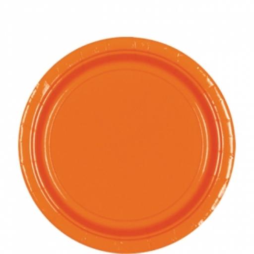 8 Orange Peel Paper Plates 22.8cm