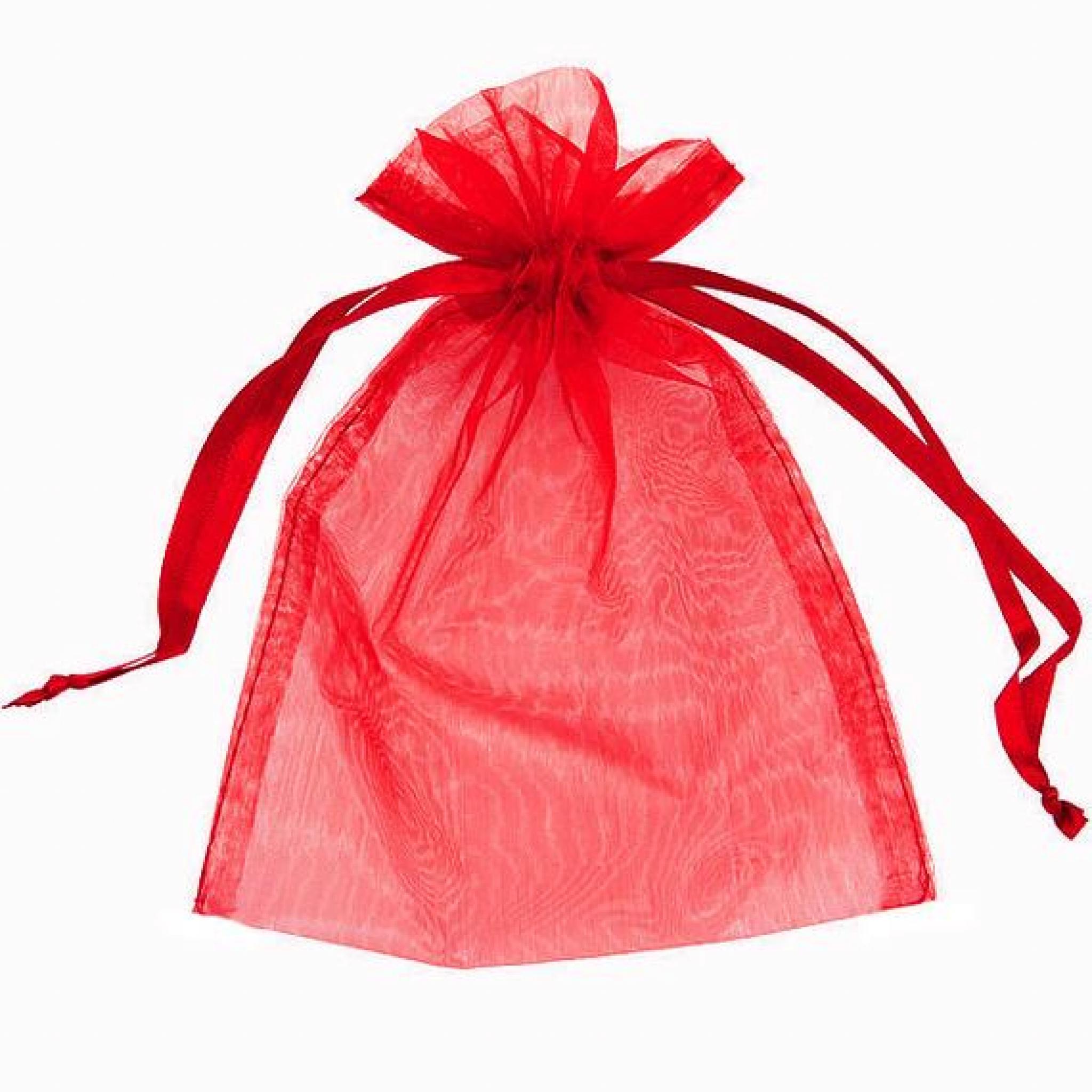 10 Red Medium Organza Pouch | Party Party