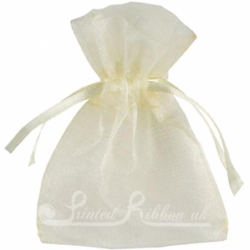 10 Small Ivory Organza Pouch