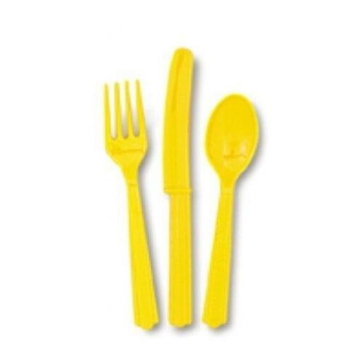 Yellow Plastic Cutlery 18ct