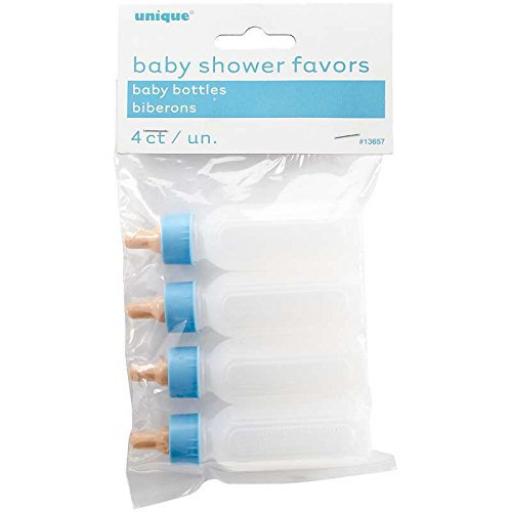 Baby Shower Baby Bottles Blue 4pk