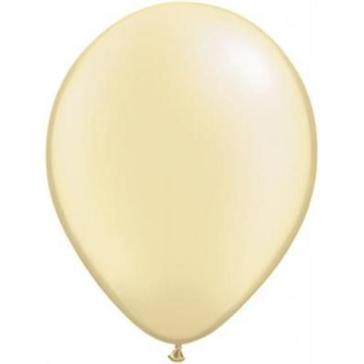 5 inch Ivory Metallic Latex Balloons 100pk