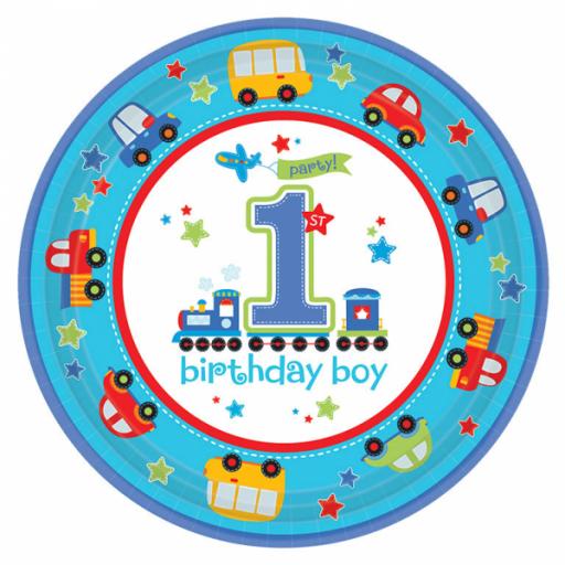All Aboard Birthday Paper Plates 23cm