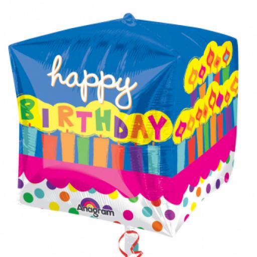 Cubez Happy Birthday Cake Foil Balloon