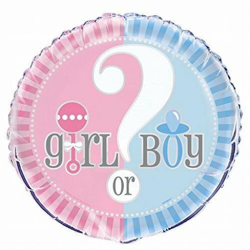 Gender Reveal Baby Shower Foil Balloon 18in