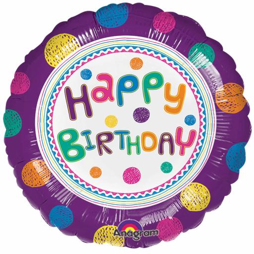 SpotOn Happy Birthday Standard Foil Balloons