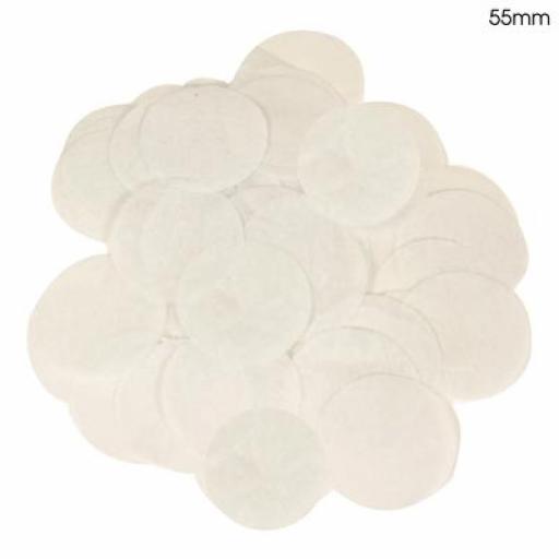 Oaktree Tissue Paper Confetti Flame Retardant Round 55mm x 100g White