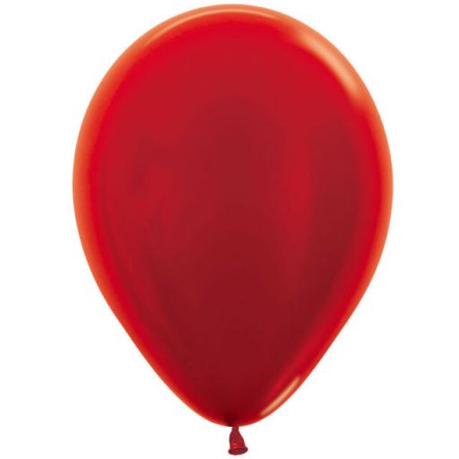 5 inch Red Metallic Latex Balloons 100pk