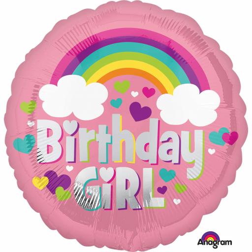 Birthday Girl Rainbow Standard Foil Balloons