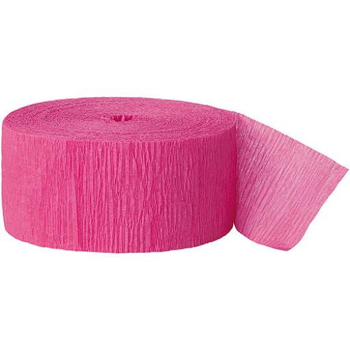Hot Pink Crepe Paper Streamer 24.6 m x 4.45 cm