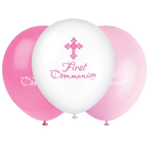 12 inch Pink First Communion Latex Balloons