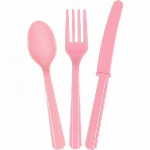 Unique 18 Baby Pink Assorted Cutlery