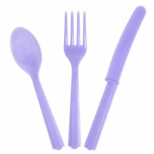 Unique Lavender Assorted Cutlery 18 ct