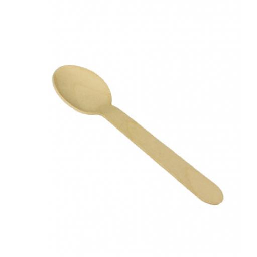 100 Wooden Dessert Spoons – Pack Of 100 / Disposable Eco Friendly Cutlery