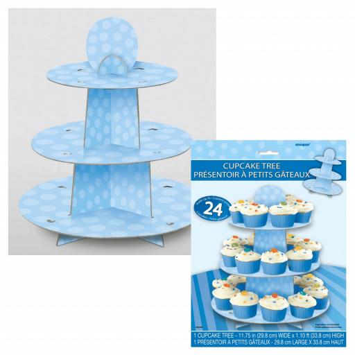 Baby Blue Cupcake Stand Hold 24
