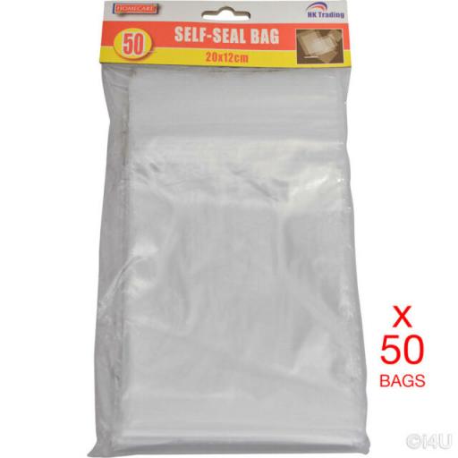 Strong Self Seal Reusable Polythene Bags - 8"x 5" (20 x 12cm)