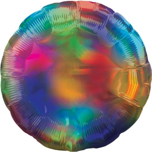 Iridescent Rainbow Round Foil Balloon 18"
