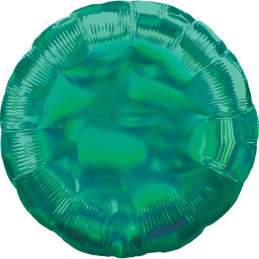 Green Iridescent Round Foil Balloon 18"