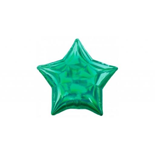 19 inch Green Iridescent Star Foil Balloons