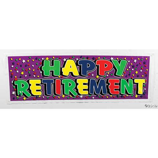 Happy Retirement Plastic sign Banner 20 x 65"