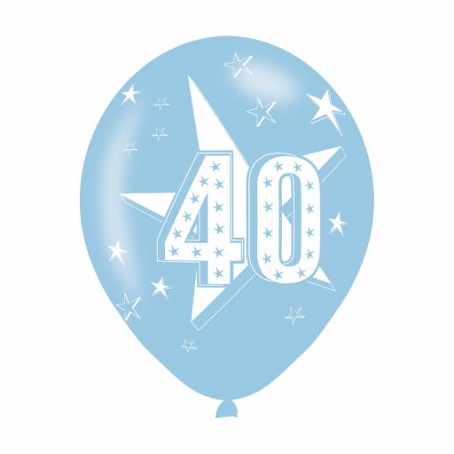 Age 40 Blue Latex Balloons 11"