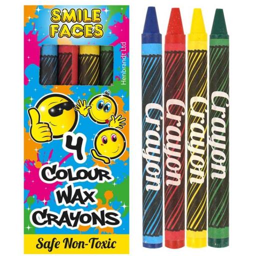 Crayon Wax 4 Pc Box 8cm Smile