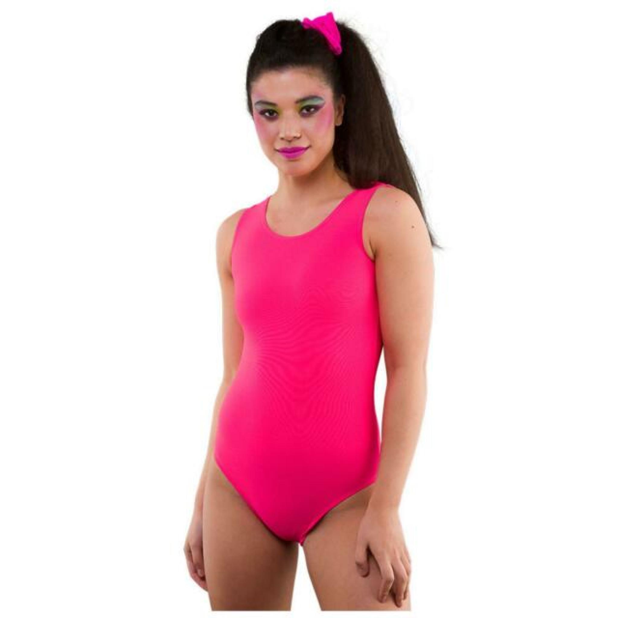 1980s Neon Leotard Costume Black M/L | Party Party