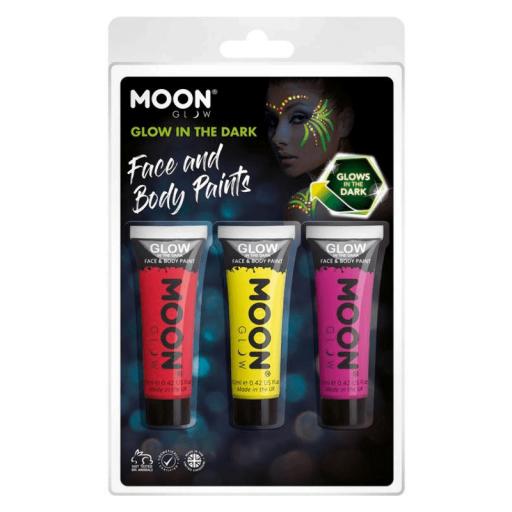Moon Glow In The Dark Face And Body Paint 3pk