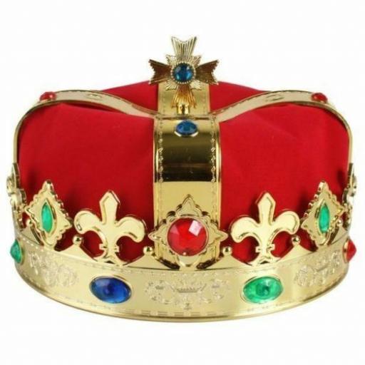 Deluxe Kings or Queens Crown Hat with Gems