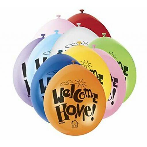 Welcome Home! Assorted Colour Latex Balloon 9"