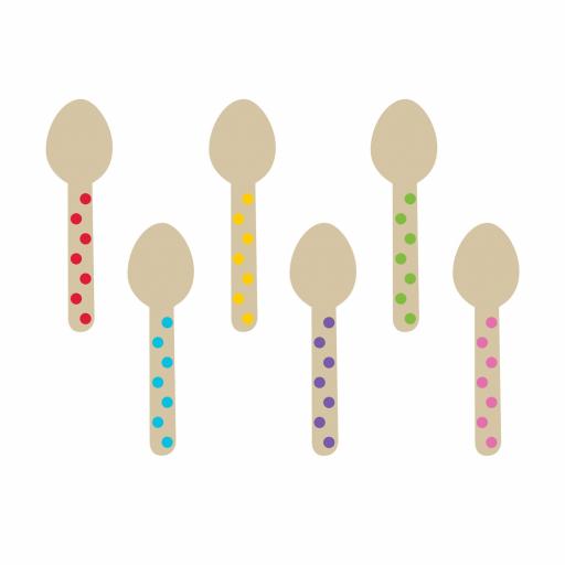 Rainbow Buffet Mini Wooden Spoons 12pcs